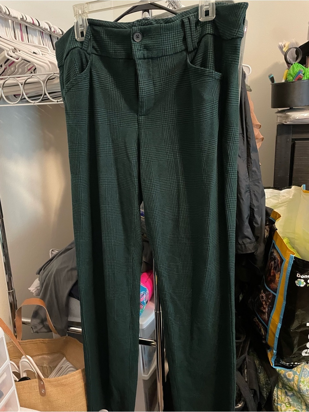 torrid Dark Green Plaid Tailored Trousers